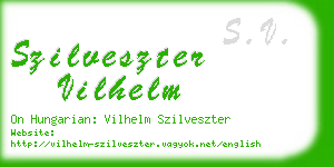 szilveszter vilhelm business card